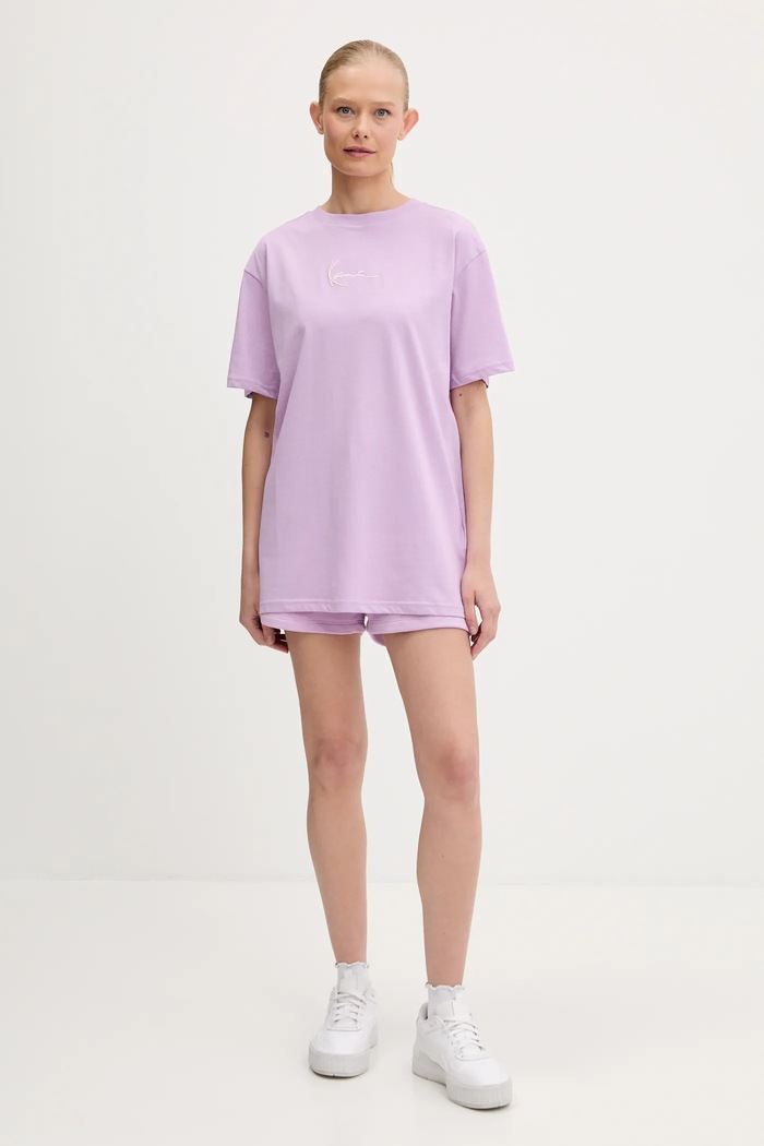 Хлопковая футболка Karl Kani PD00005461 фиолетовой SS25