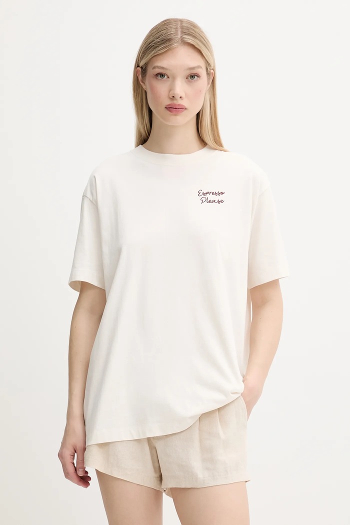 Abercrombie & Fitch T-shirt bawełniany beżowy KI157.5068.101