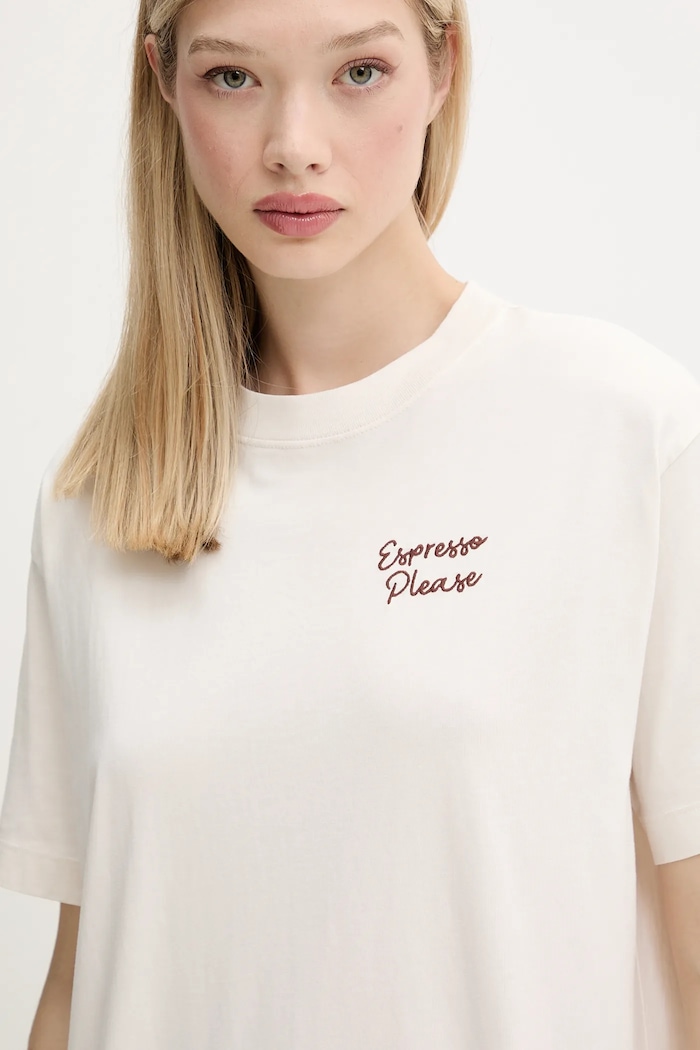 T-shirt bawełniany Abercrombie & Fitch KI157.5068.101 beżowy