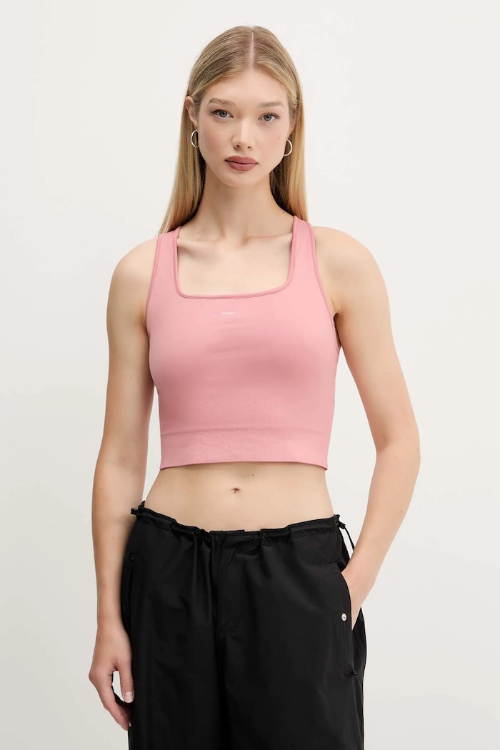 Pangaia top Plant-Stretch Ribbed Tank Top uni roz 10002425