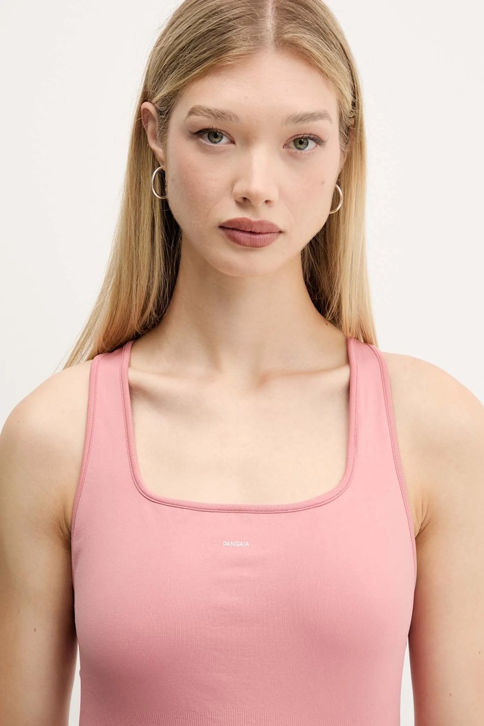 Pangaia top Plant-Stretch Ribbed Tank Top roz 10002425