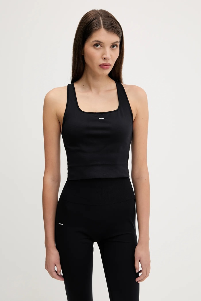 Top Pangaia Plant-Stretch Ribbed Tank Top slim čierna 10002425