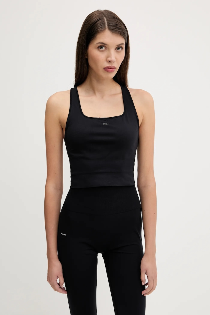 Top Pangaia Plant-Stretch Ribbed Tank Top slim čierna 10002425