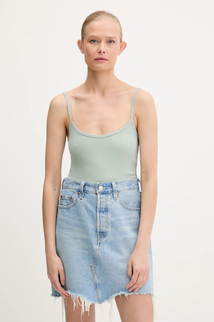Hollister Co. top z elastanem zielony KI339.1261.310