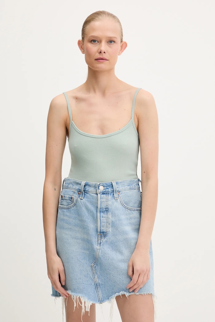 Hollister Co. top z elastanem zielony KI339.1261.310