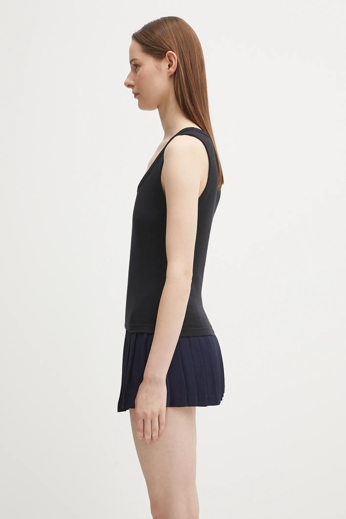 Бавовняний топ Sporty & Rich Shrwc Baby Rib Tank TO081600305BA01 чорний SS25