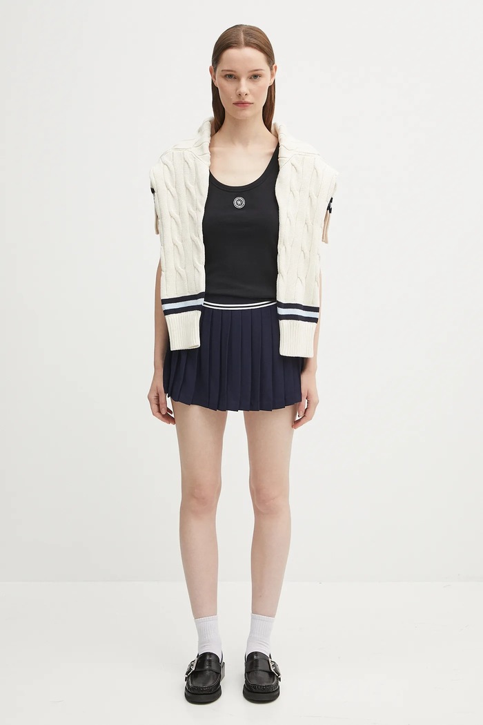 Бавовняний топ Sporty & Rich Shrwc Baby Rib Tank TO081600305BA01 чорний