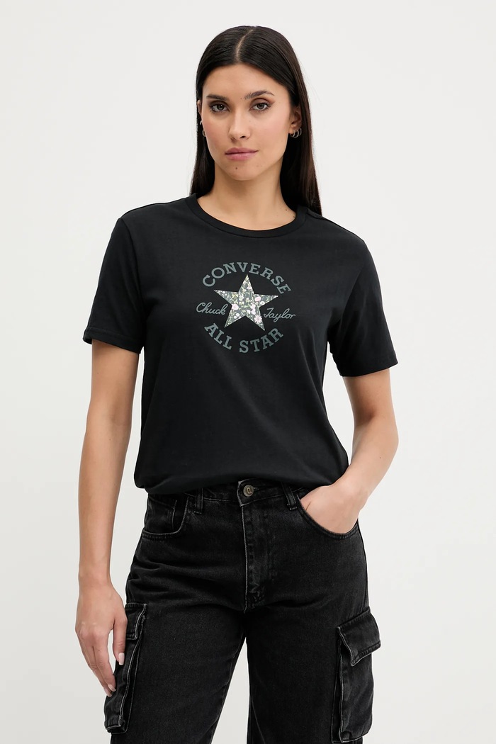 Converse tricou din bumbac print negru 10027751.A02
