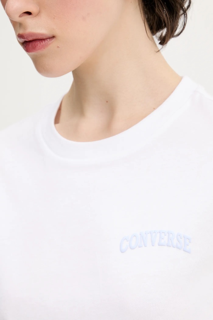 Bavlněné tričko Converse 10028336.A01 bílá