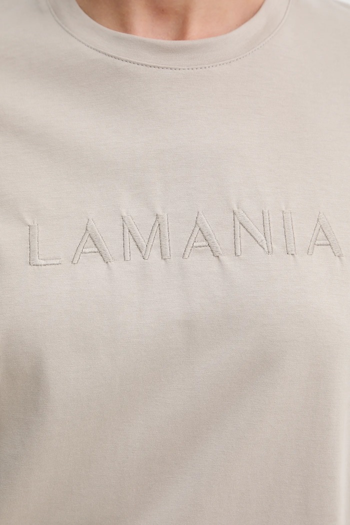 La Mania t-shirt bawełniany MELANIE.T.SHIRT beżowy