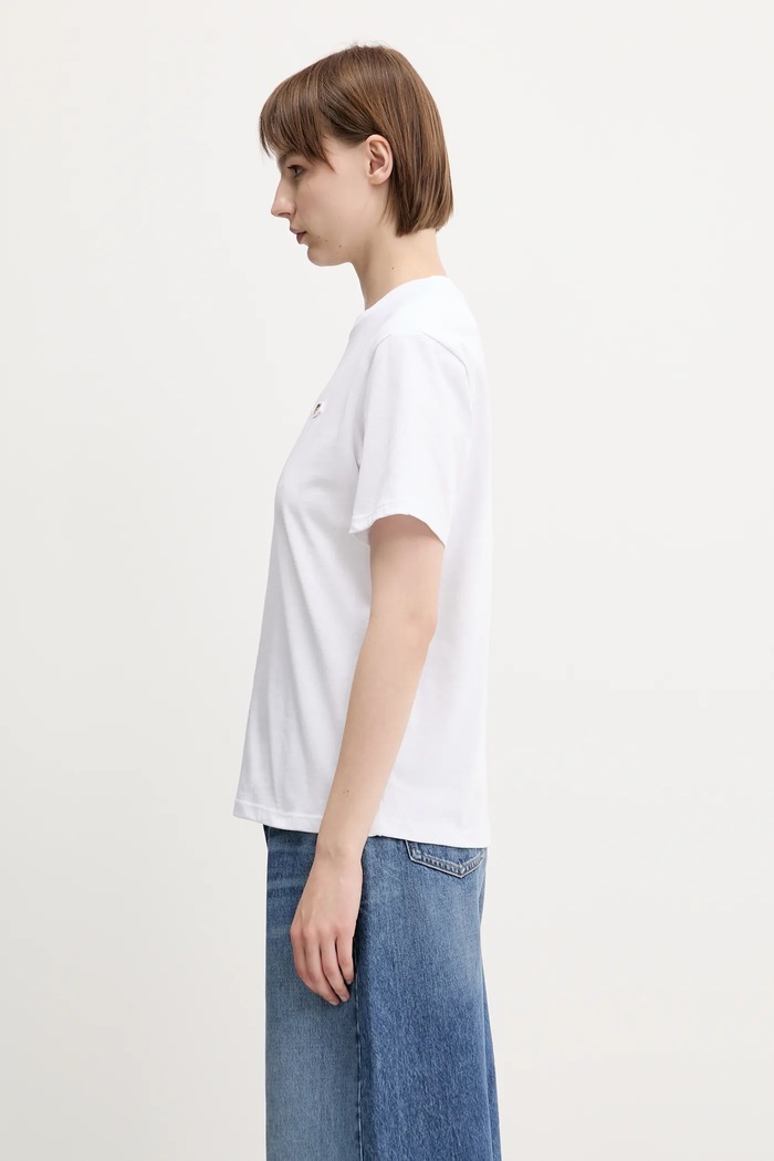 Fiorucci tricou din bumbac Angel Patch Slim Fit W02SPTSH101CJ01WH01 alb SS25