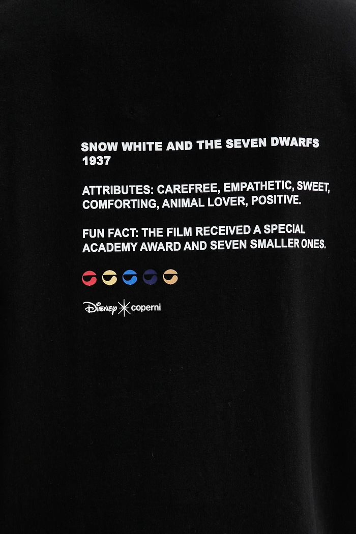Coperni x Disney cotton t-shirt Snow White DJS03F5036SNO black