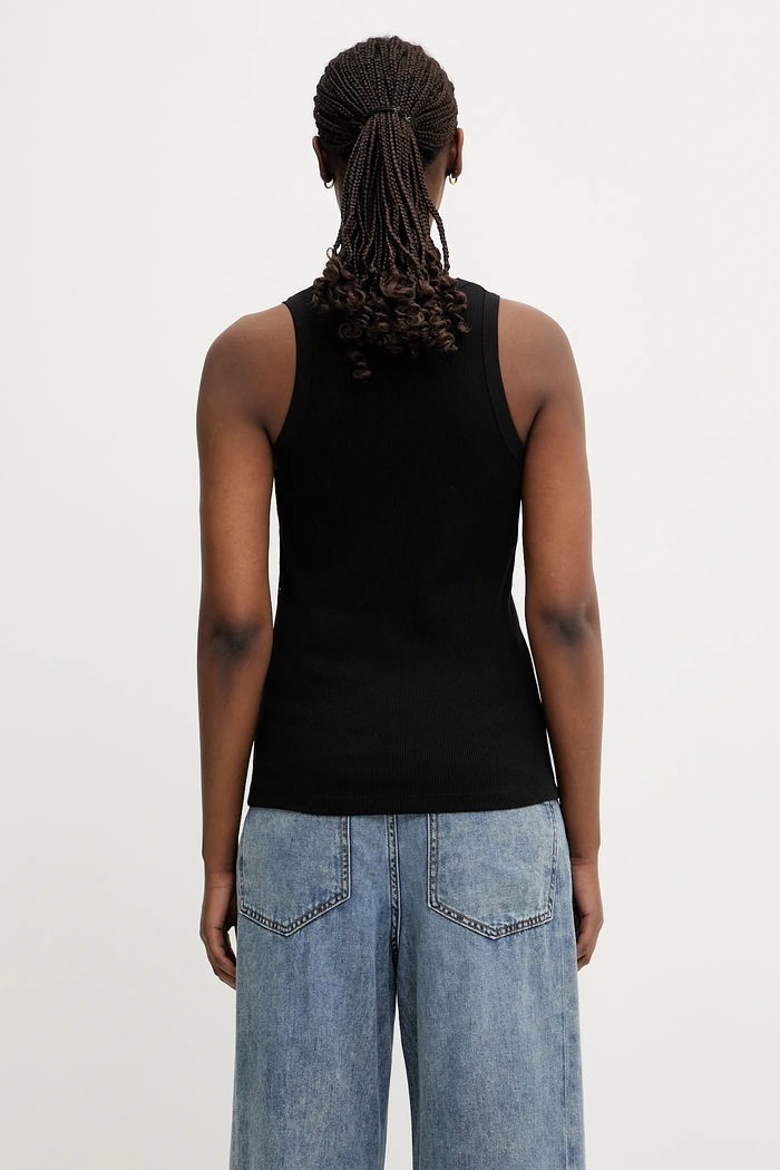 Oblečenie Bavlnený top Coperni Rib Logo Tank COPJS12F5033 čierna
