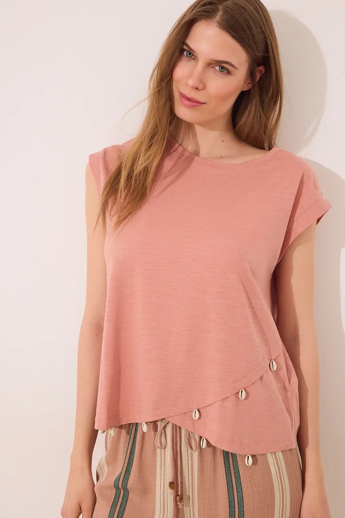 women'secret tricou din bumbac uni portocaliu 3279708