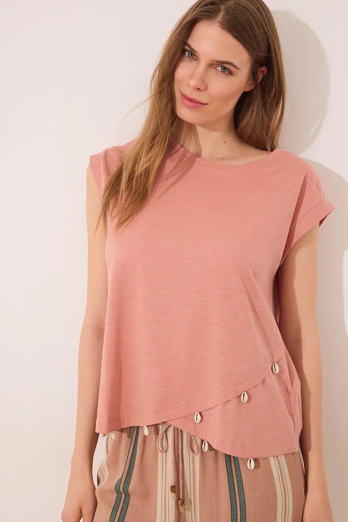 women'secret tricou din bumbac uni portocaliu 3279708