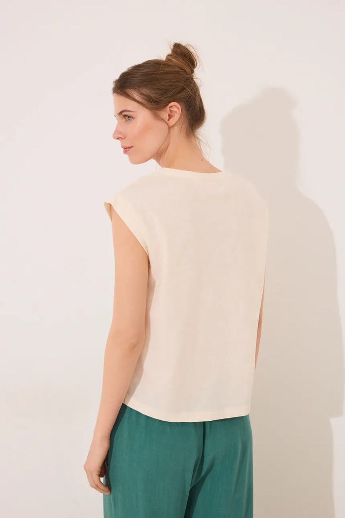 Pamučna majica women'secret bež 3279707