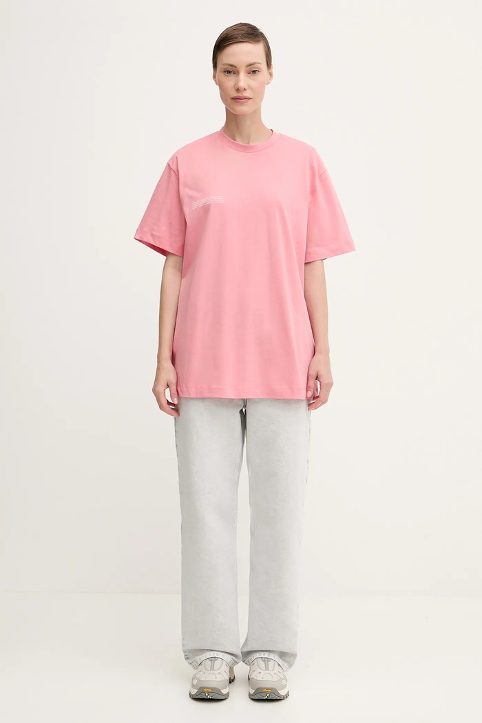 Bavlnené tričko Pangaia Midweight T-shirt 10000287. ružová