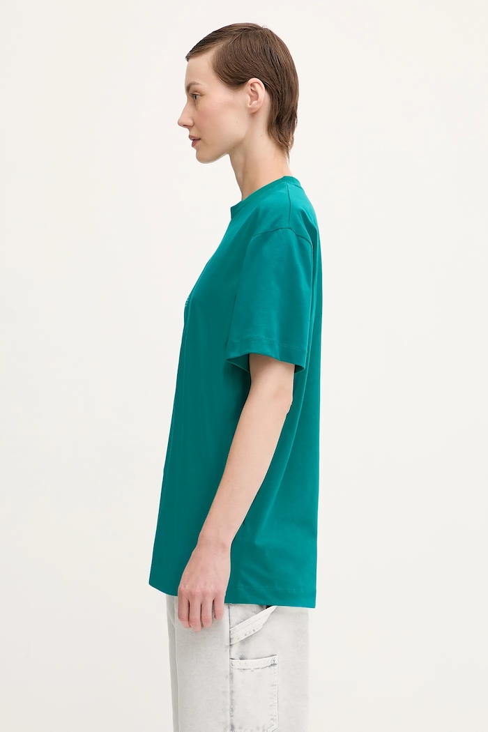 Pangaia cotton t-shirt Midweight T-shirt 10000287. turquoise SS25