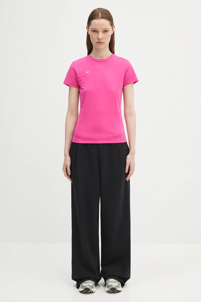 Тениска Pangaia Cotton-Stretch T-shirt 10002430 розов