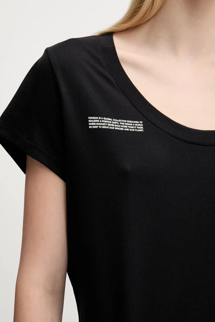 Pangaia t-shirt bawełniany Lightweight Scoop Neck T-Shirt 10002565 czarny