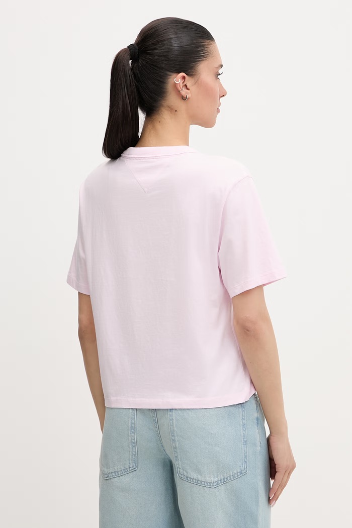 Oblečenie Tommy Jeans tričko bavlnené DW0DW22202 ružová