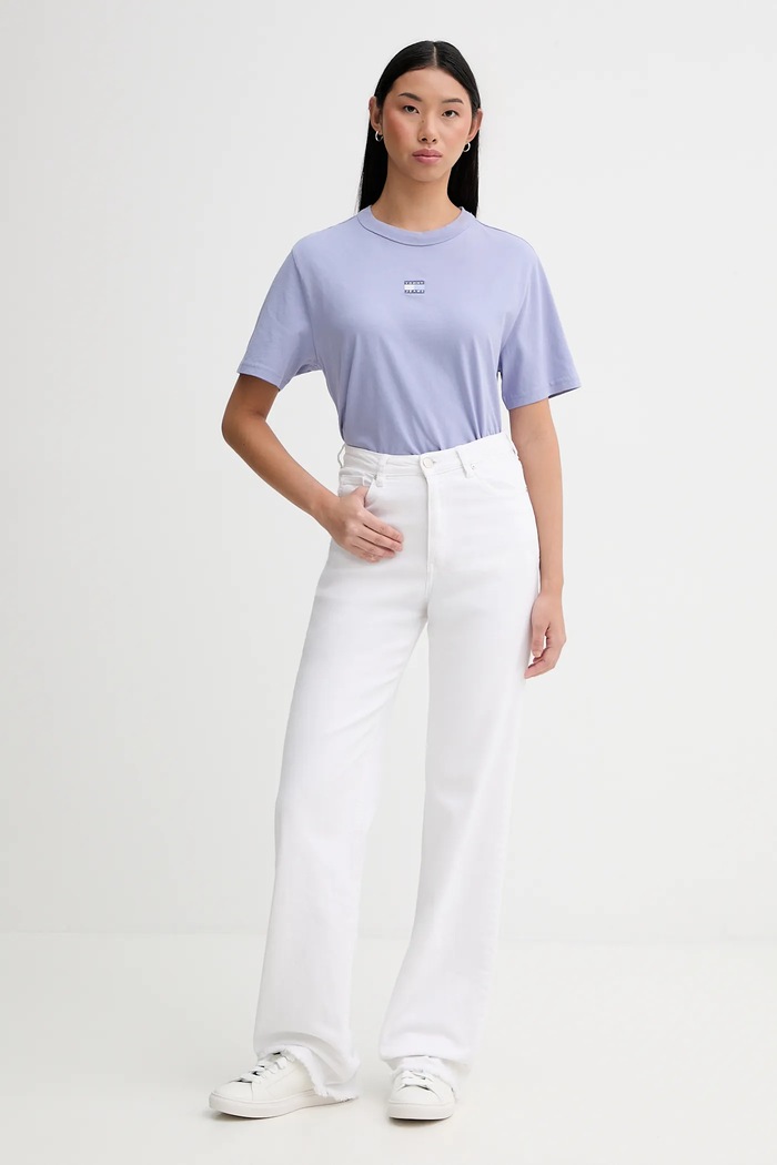 Tommy Jeans tričko bavlnené DW0DW22202 fialová SS26