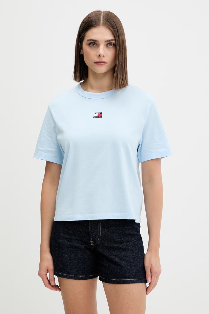 Tommy Jeans t-shirt βαμβακερό μπλε DW0DW22202