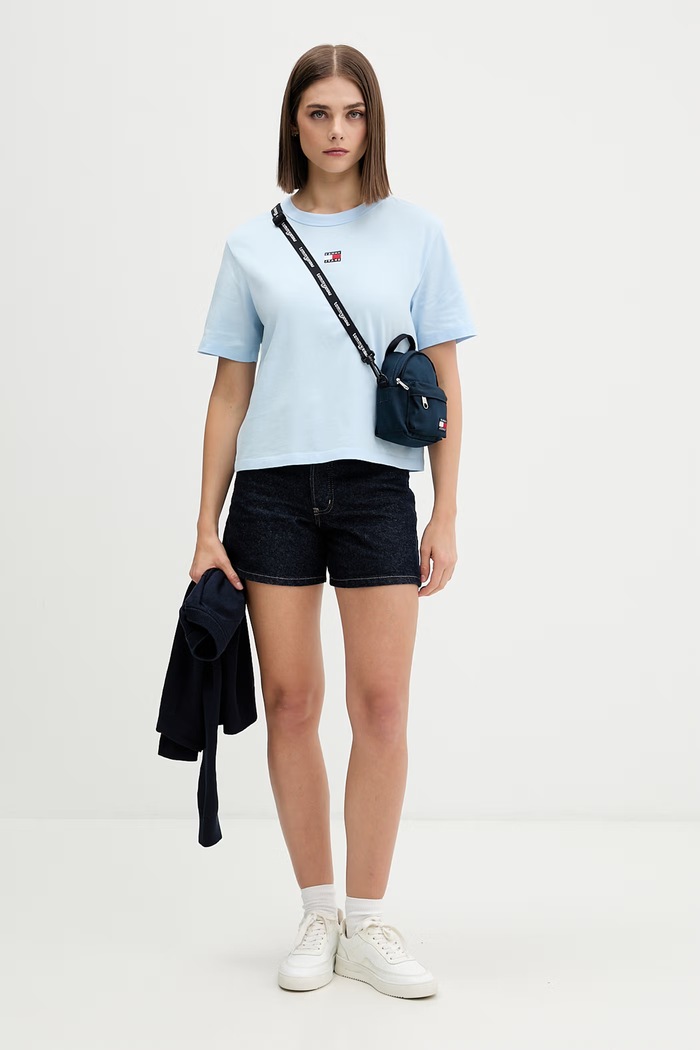 Tommy Jeans t-shirt βαμβακερό DW0DW22202 μπλε SS26