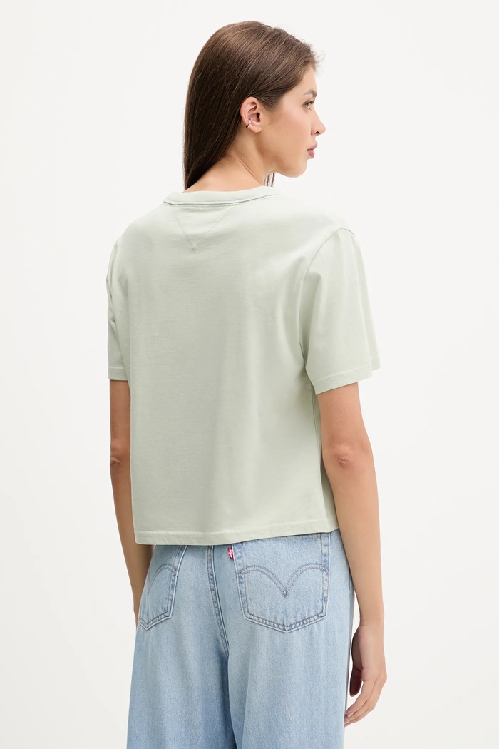 Ρούχα Tommy Jeans t-shirt βαμβακερό DW0DW22202 πράσινο