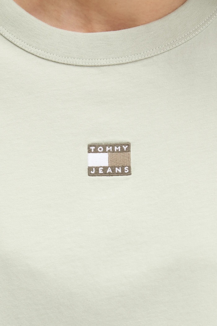 Tommy Jeans t-shirt βαμβακερό DW0DW22202 πράσινο