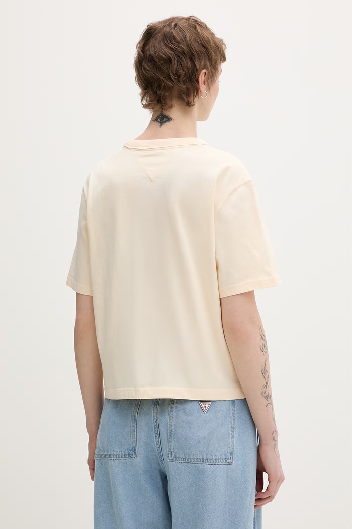 Oblečenie Tommy Jeans tričko bavlnené DW0DW22202 béžová
