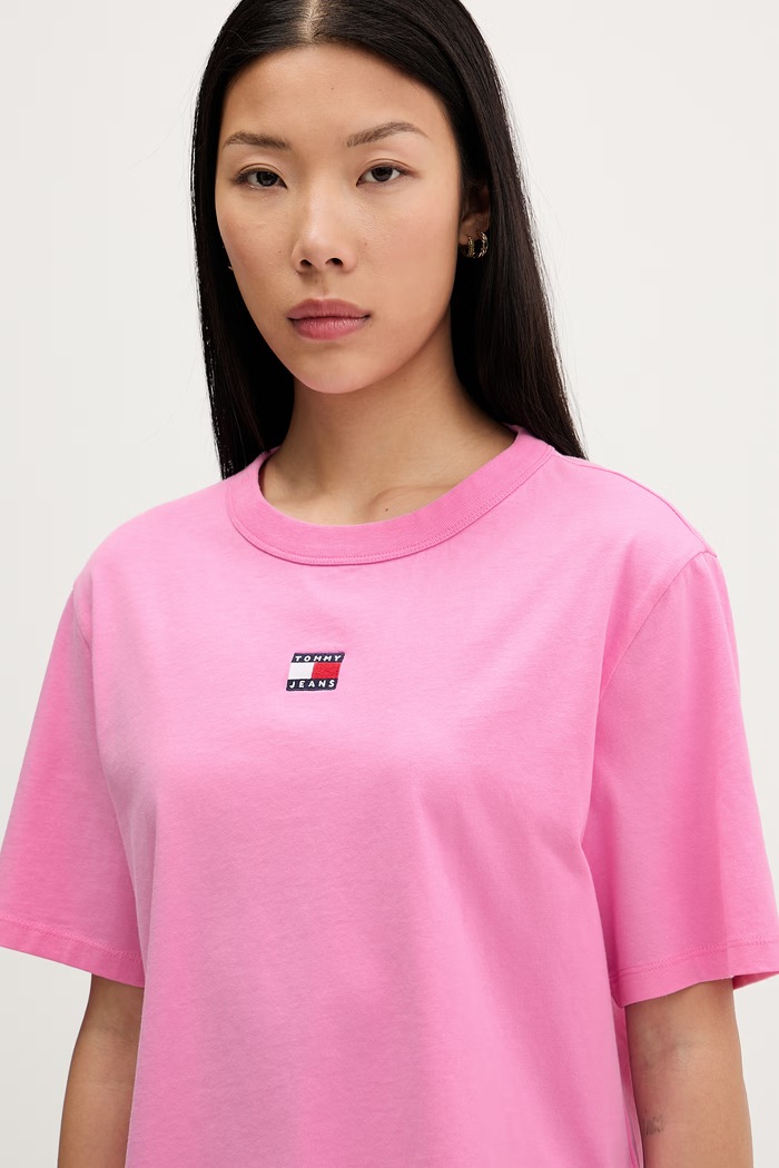 Tommy Jeans тениска от памук розов DW0DW22202