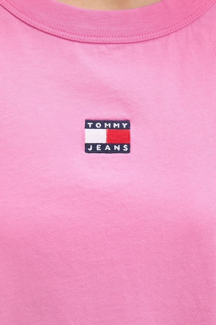 Tommy Jeans тениска от памук DW0DW22202 розов