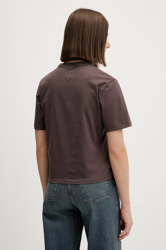 Îmbrăcăminte Tommy Jeans tricou din bumbac DW0DW22202 maro