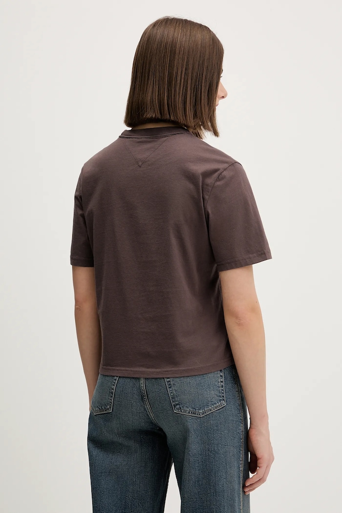 Îmbrăcăminte Tommy Jeans tricou din bumbac DW0DW22202 maro