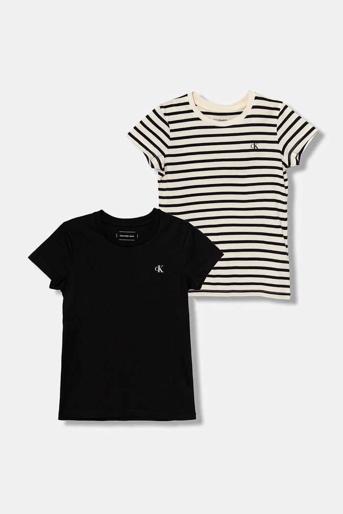 Calvin Klein Jeans T-shirt bawełniany dziecięcy 2-pack IG0IG02799.128.176.PPYA czarny SS25
