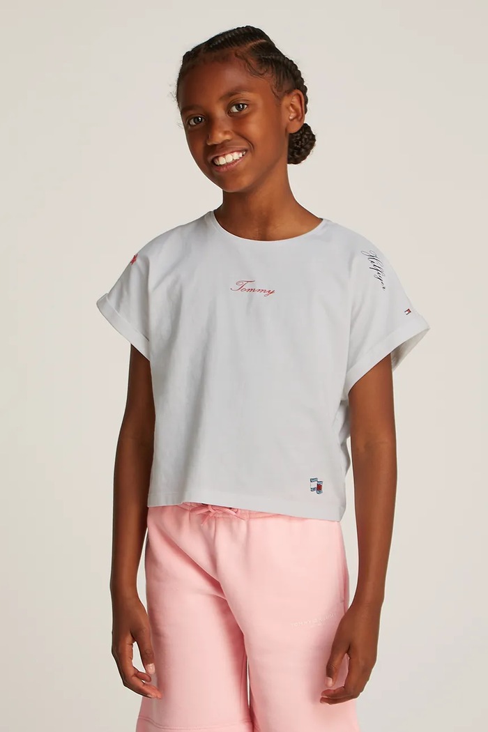 Tommy Hilfiger tricou copii imprimeu alb KG0KG08300.128.176.PPYA
