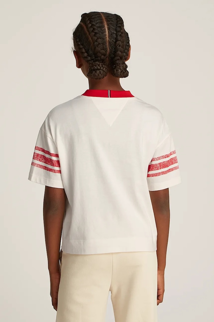 DÍVKA Dětské bavlněné tričko Tommy Hilfiger KG0KG08293.PPYA bílá