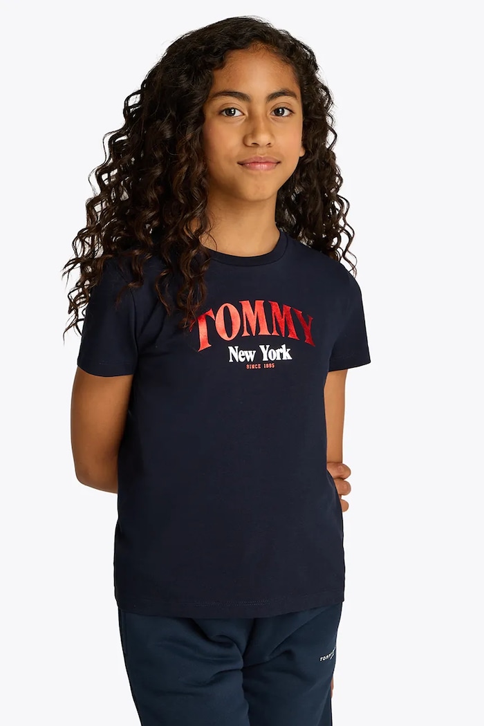 Tommy Hilfiger t-shirt bawełniany dziecięcy nadruk granatowy KG0KG08296.128.176.PPYA