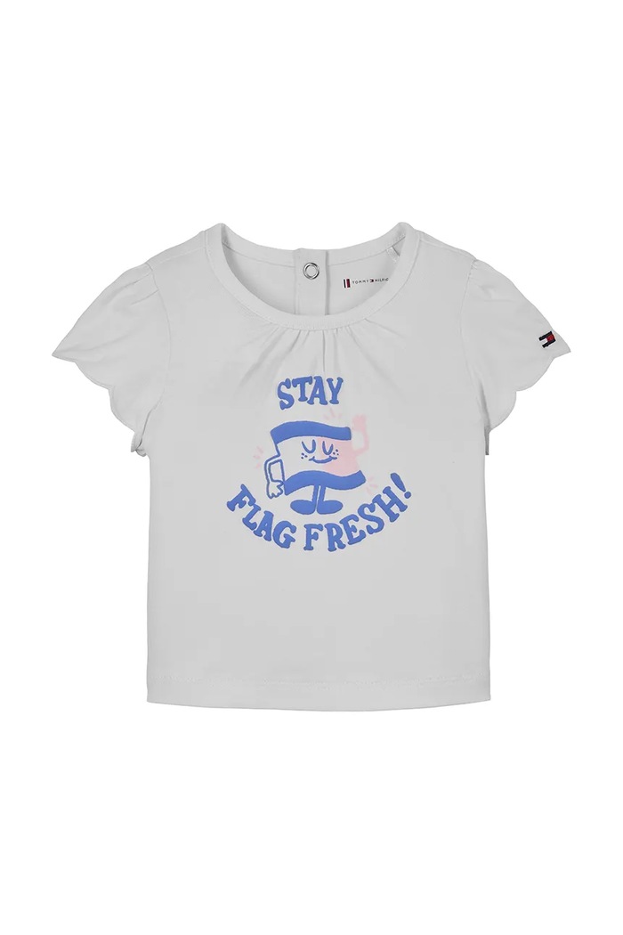Tommy Hilfiger tricou bebe print alb KN0KN01963.PPYA