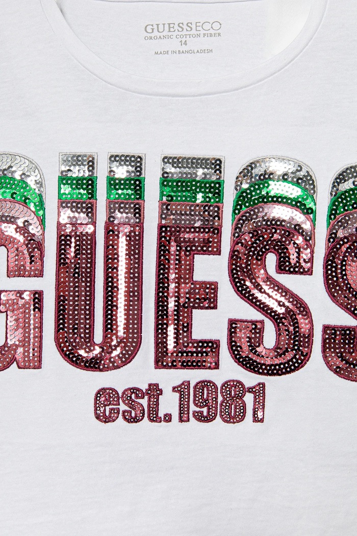 DÍVKA Dětské bavlněné tričko Guess J5RI10.K8HM4.PPYA bílá