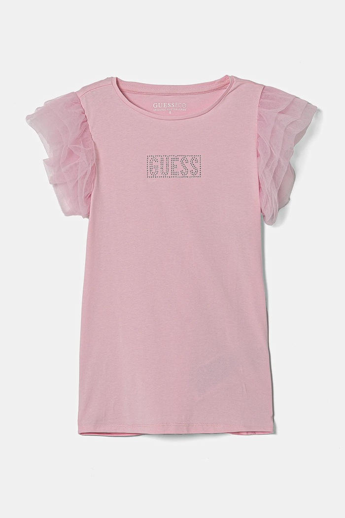 Dětské tričko Guess s elastanem růžová J5RI17.K6YW4.PPYA