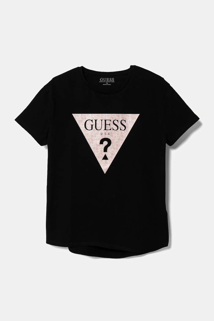 Guess t-shirt dziecięcy z elastanem czarny J5RI18.K6YW4.PPYA