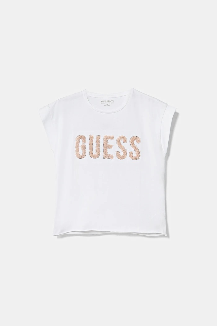 Παιδικό μπλουζάκι Guess στάμπα λευκό J5RI37.K6YW4.PPYA