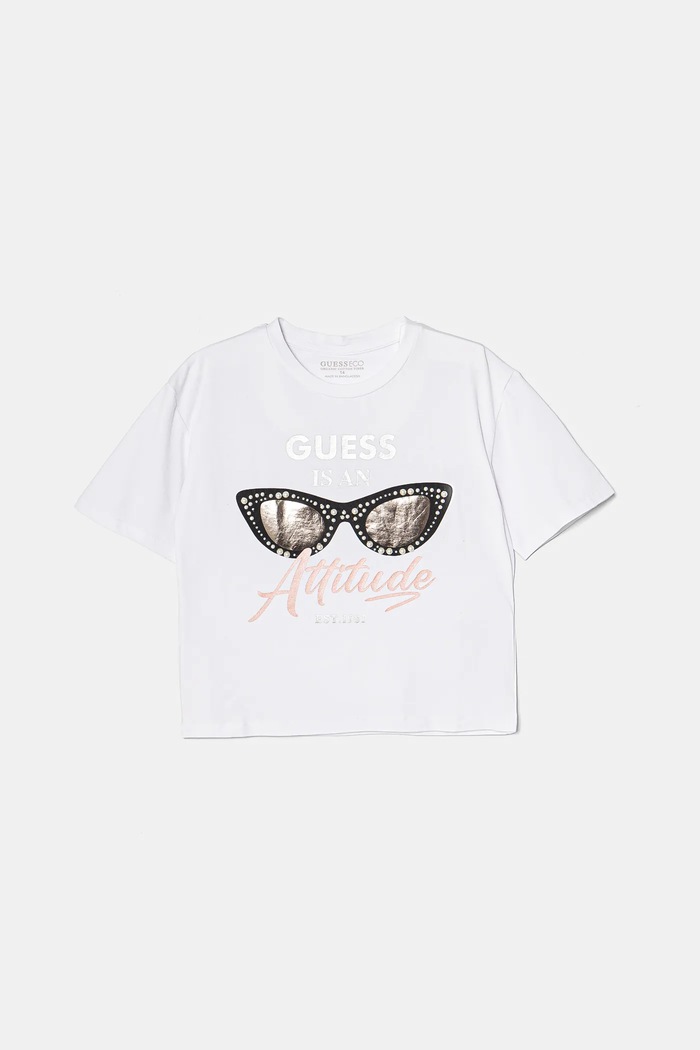 Guess t-shirt dziecięcy z elastanem biały J5RI40.K6YW4.PPYA