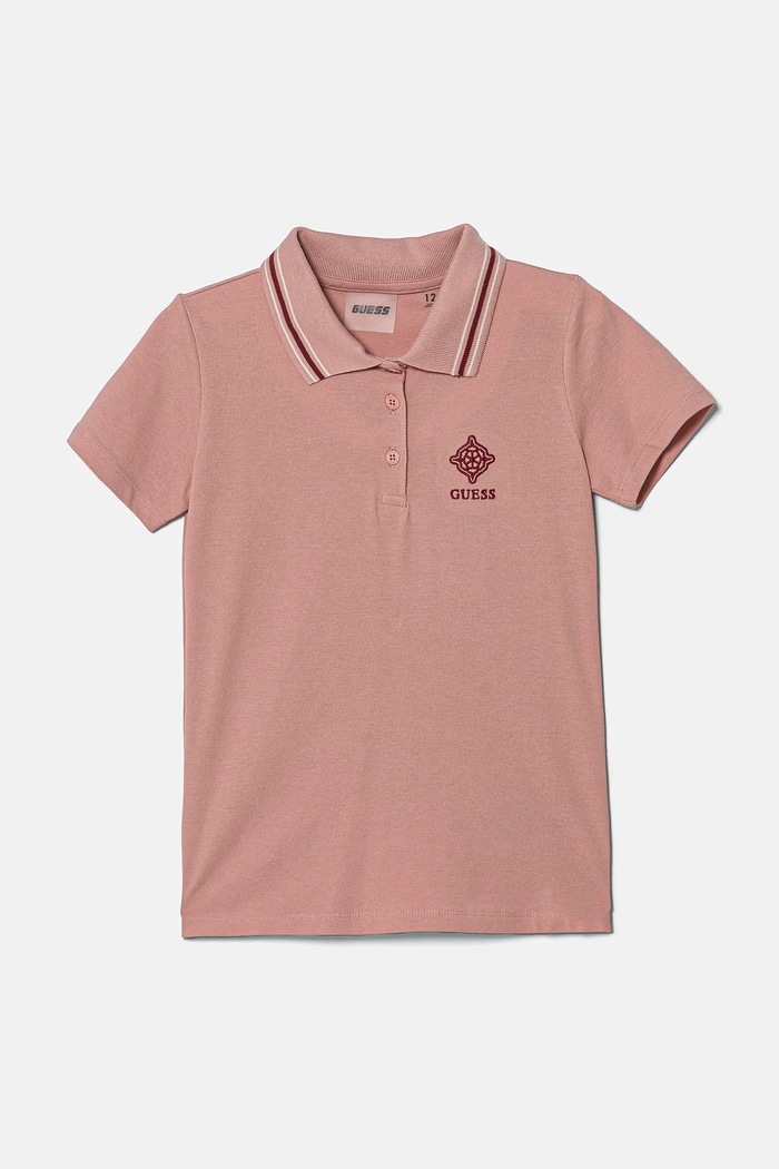 Dětské bavlněné tričko Guess s elastanem růžová J5RP01.KCOK1.PPYA