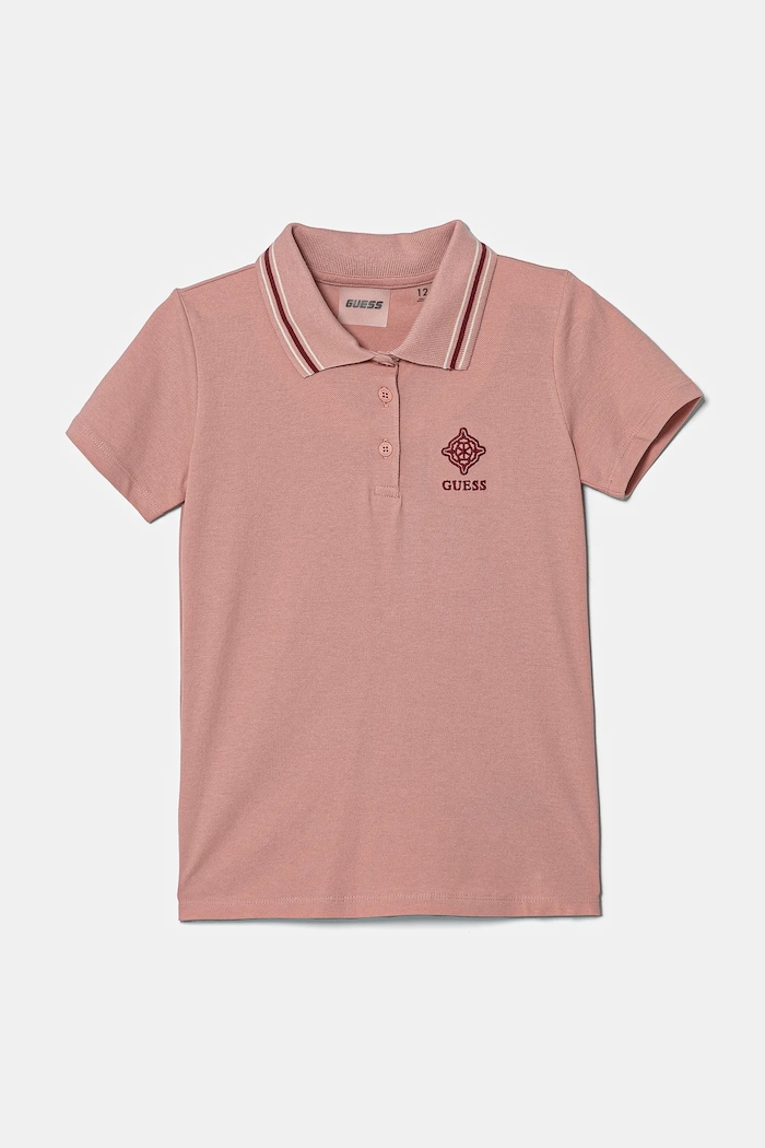 Dětské bavlněné tričko Guess s elastanem růžová J5RP01.KCOK1.PPYA