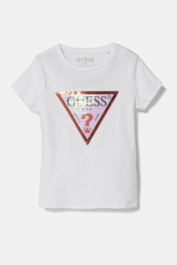 Dětské tričko Guess s elastanem bílá K4RI31.K6YW1.PPYA