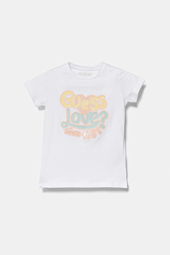 Dětské tričko Guess s elastanem bílá K5RI06.K6YW4.PPYA