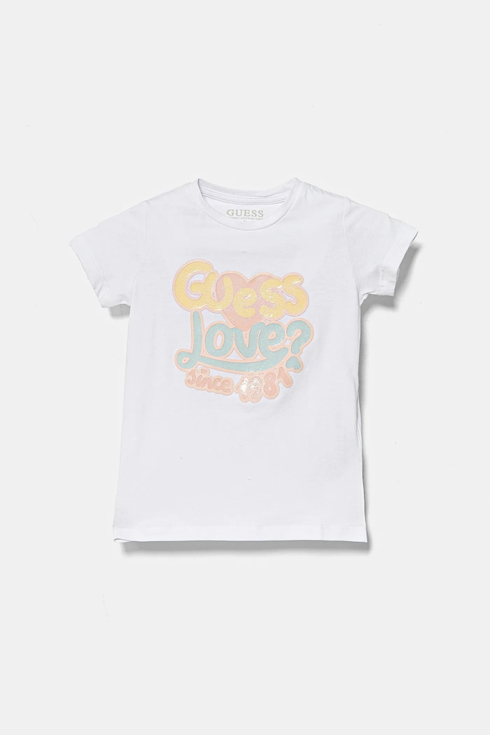 Dětské tričko Guess s elastanem bílá K5RI06.K6YW4.PPYA